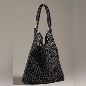 Anthropologie MESH RAFFIA SHOULDER BAG Style No. 97225353 Black